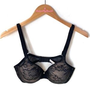 Victoria’s Secret body by Victoria Lined perfect coverage black‎ bra, size 36D